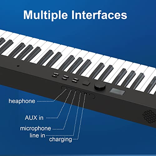 Piano numérique Clavier électrique Piano 88 touches Piano électrique semi-lesté Clavier pliable Musique avec Bluetooth MIDI Pédale de maintien, pupitre, sac de transport for débutants - Les Beatles, Paul McCartney, John Lennon, RIngo Starr, George Harrison Piano numérique Clavier électrique Piano 88 touches Piano électrique semi-lesté Clavier pliable Musique avec Bluetooth MIDI Pédale de maintien, pupitre, sac de transport for débutants – Image 8