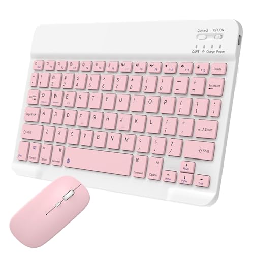 Image of Bluetooth Keyboard and Mouse Combo for iPad, 10 inch Wireless Keyboard & Mouse, Ultra-Slim Portable Rechargeable Keyboard for iPad Pro Air Mini iPhone Samsung Tablet, iPhone15 /14 /13 Pro