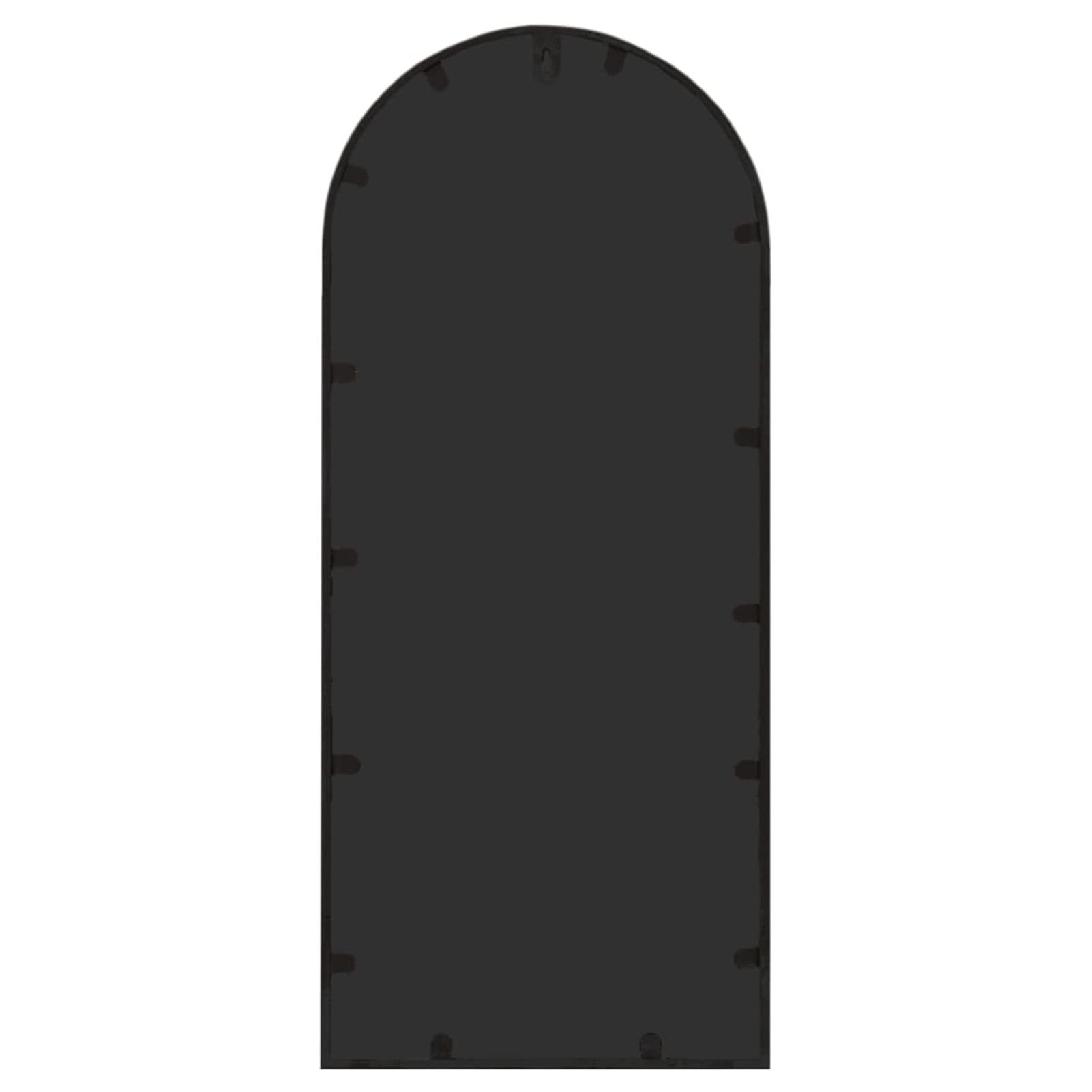 Miroir de jardin noir 100 x 45 cm en fer pour usage extérieur, miroir de jardin pour fenêtre d'église, mobilier extérieur, effet pierre