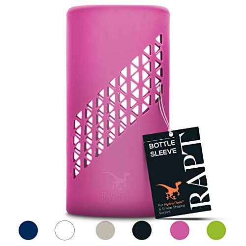 RAPT Silicone Sleeve Protective Boot and Cover Compatible with Hydro Flask Accessories for Water Bottles (Flamingo Pink, 32oz)