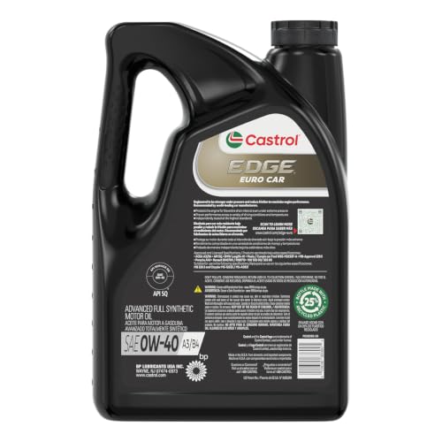 Image of Castrol EDGE Euro 0W-40 A3 /B4 Advanced Full Syn Motor Oil, 5 Qt, 3 Pack