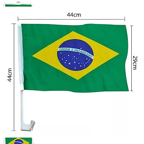 Bandeira Do Brasil Com Suporte Janela Do Carro - 2un