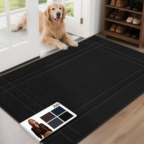 JSEI Entryway Rugs Doormat 32"x48", Non-Slip Dirt Trapper Door Mats Indoor, Washable Absorbent and Stain Resist Welcome Floor Mat for Front Door, Dog