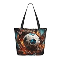 Firecracker Soccer Stylish Full-Panel Print Design: This women's shopping bag features a full-pattern print design, adding a vibrant touch to your everyday outings. Whether shopping, traveling, or exercising, it will make you the center of attention....