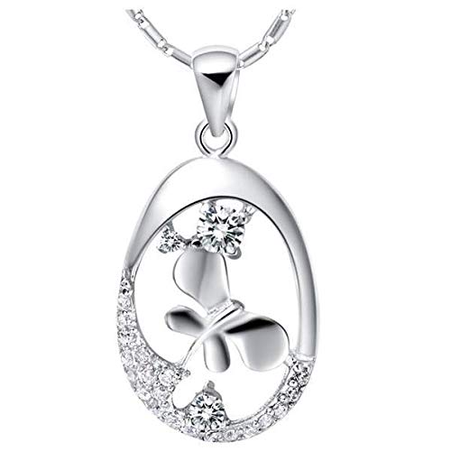 Collier argent 925 diamant, la chaîne de clavicule anti-ternissement femme