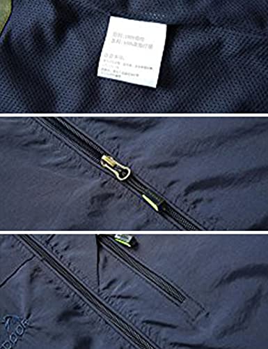 Yimoon Men's Casual Outdoors Lightweight Vest Breathable Mesh Lining Travels Sports Vest Jacket (Navy, Large) #TOP5