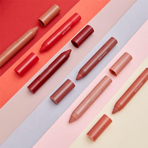 Suake 3 Colors Matt Nude Lipstick Lipliner Lip Crayons Pack Set,Velvet Moisture Smooth Matte Lipstick Pencils,Waterproof&Waterlasting,#02#04#06 thumb #6