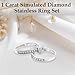 FlameReflection 1 Carat Cubic Zirconia Wedding Engagement Bridal Promise Ring Set for Women with White Gold Plated Size 8