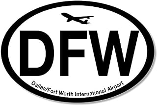 Magnet Oval DFW Dallas Fort Worth Airport Code Magnet(Jet Fly air hub Pilot tx) 3 x 5 inch