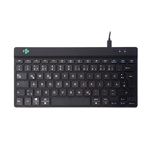 R-Go Clavier Compact Break, avec Logiciel de Pause Anti-RSI, Ultra-Mince, 2xUSB-C pour Clavier numérique Externe, QWERTZ (DE), Filaire, pour Windows, Mac,...