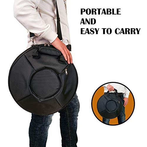 14 Inch 15 Note Steel Tongue Drum Qingshi Percussion Instrument Lotus Hand Pan Drum with Drum Mallets Carry Bag,Used for music education concert spiritual healing yoga meditation (Blue)