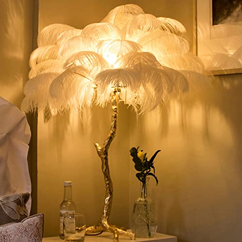 Lámpara de Mesa de Plumas, luz Nocturna, lámpara de Mesa Decorativa con diseño de Plumas de Colores, lámpara de Resina Moderna, Luces Decorativas, Cocina, Sala de Estar, Dormitorio y