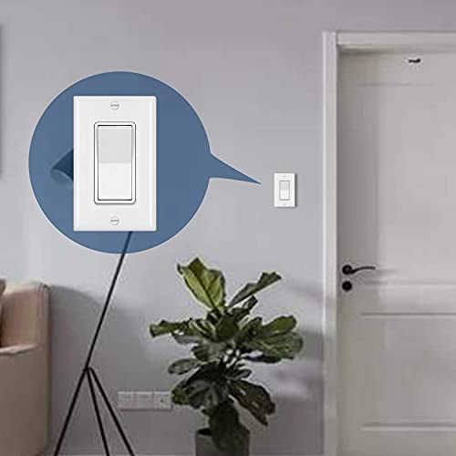 (20 Pack) Cml Decorator Single Pole Light Switch, Rocker Paddle Wall Switch, 15A 120/277V, 3-Year Warranty, White #TOP5