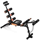 Hantelbank Klappbar, 300 kg/400 kg Hantelbank Multifunktion mit Erweiterte Rücken und Kopf und Wirbelsäulenstütze, Training Fitness Bauchtrainer mit Fach Verstellbarer Rückenlehne Schwarz
