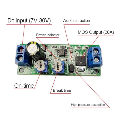 Module de sortie double MOS temporisé DC 7-30V cycle marche arrêt programmable