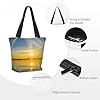kkvhhyuo Sunrise horizon Print Tote Bag for Women, Large Capacity Shoulder Bags Handbags for School Work Shopping Travel Daily Use #5