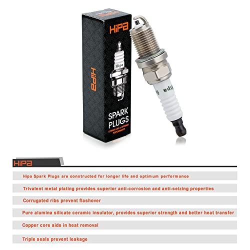 Hipa Rc12Yc Spark Plug Replace For Champion Rc12Yc Ngk Bk5Es Briggs & Stratton 491055 491055S 491055T Kohler 12 132 02 (4 Pack) #TOP5
