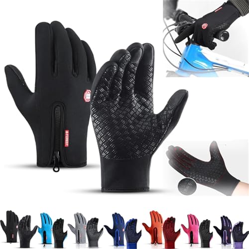 Fumxincg Guantes térmicos impermeables y resistentes al viento, guantes de calefacción térmica, guantes de invierno para pantalla táctil, guantes térmicos resistentes al viento, para esquí, nieve,