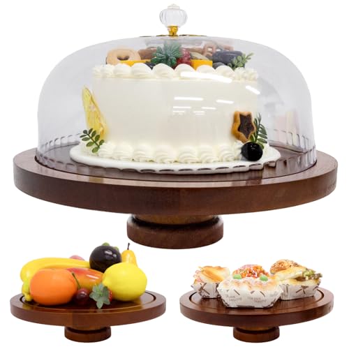 Yikaroeli 11.8'' Wood Cake Stand cover