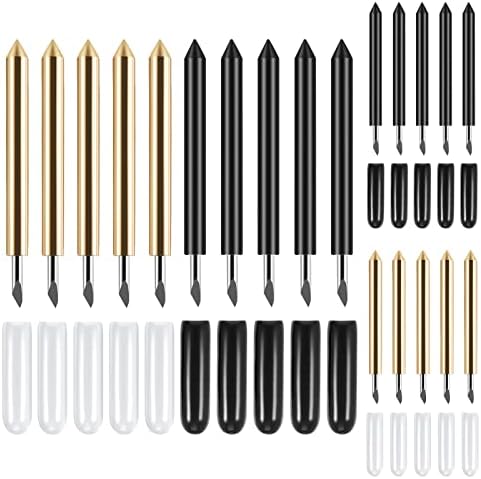 HQMaster Cutting Blade Kit for Die Cutting Machine for Glitter Vinyl, Cardstock, Faux Leather, Adhesive Foil, Vellum (Fine Point+Deep Cut Blade)