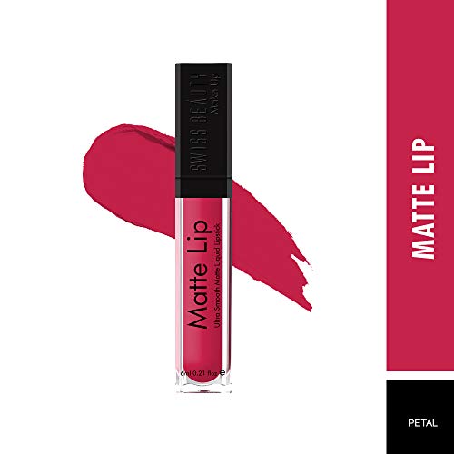 Image of Swiss Beauty Ultra Smooth Matte Liquid Lipstick, Petal, 6ml - Smooth Lip Color, Weightless Finish, Silky Matte Finish, Iconic Lip, Matte Finish, Matte Lipstick, Liquid Lipstick (Pack of 2)