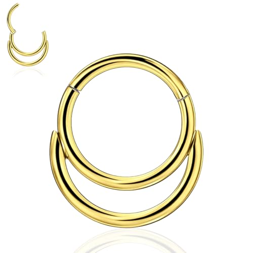 HENYQANN Anillo Perforación de Tabique Nasal Perforación de Caracola 10mm 16G Perforación de Nariz Perforación de Daith Pendiente de Cartílago de Hélice Joyería para Perforación de Labios