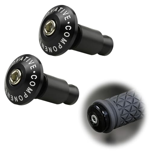 tiyiyok 2 Piezas de Extremos de Manillar de Motocicleta, Contrapesos Manillar Moto de Aluminio CNC 22 mm (7/8'), Puños Moto Universales, Protección para Carreras, BTT y Todoterreno, Color Negro