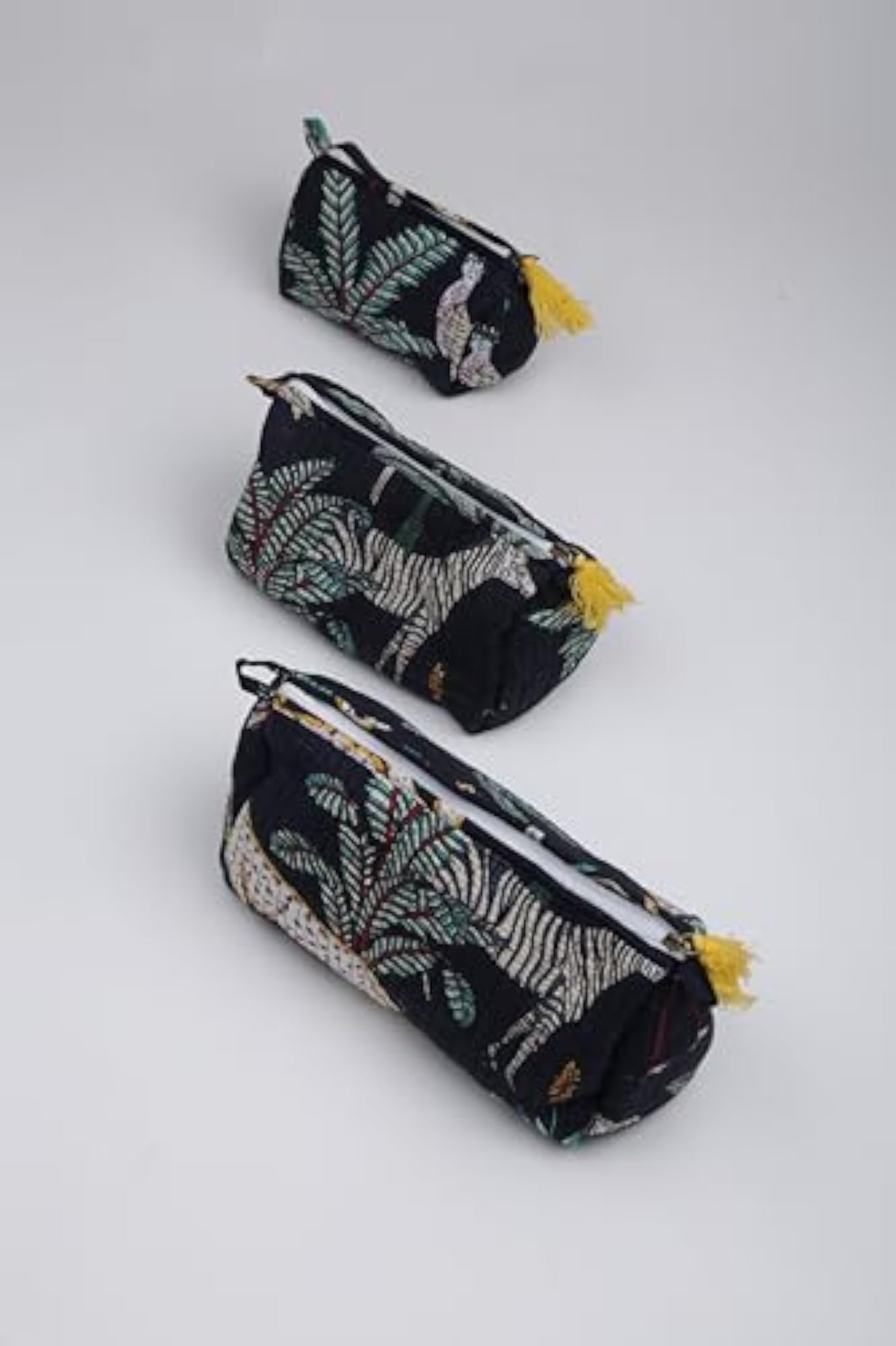 Cotton Pouch with Zip, Waterproof Makeup & Jewelry Organizer