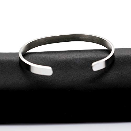 Image of Uloveido Stainless Steel Inspirational Bracelets for Women Engraved Personalized Mantra Initial Motivational Cuff Bangle Y460