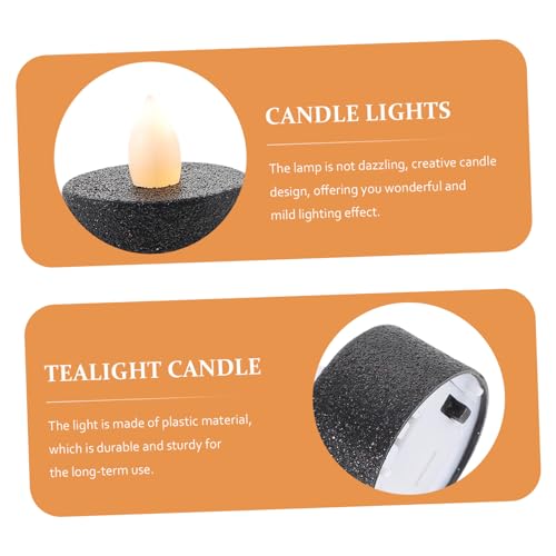 Velas negras de plástico CHILDWEET con efecto de luz suave y parpadeo creativo pack 12 3