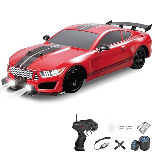Image of Big Remote Control Car Red | 2.4G Rechargeable Remote Control Drift Car with 150m Range, LED Lights & Music | High-Speed RC Racing ToyBest Gift for Boys & Girls 2 3 4 5 6 7 8+ Years