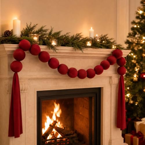 Velvet Red Balls Hanging Christmas Ornaments, Shatterproof Christmas Decor - image 1