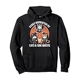 猫とサイドクエストに気を取られた楽しい猫騎士ドラゴンボーイ パーカー