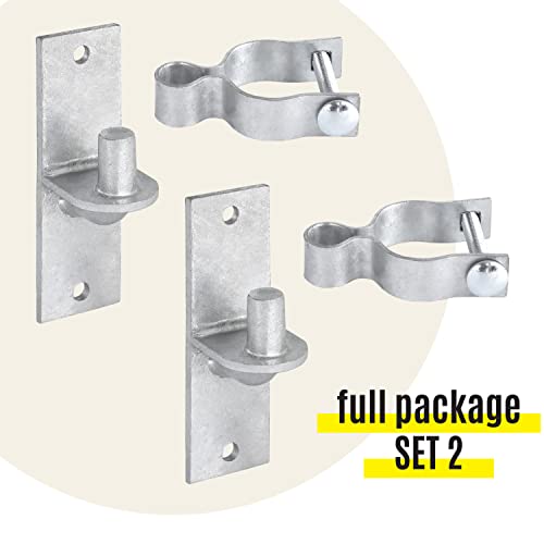 Wall Mount Gate Hinge | Pipe Gate Hinge 2 Pack Chain Link Fence Gate Hinges Fence Post Chain Link Gate Hinge (2) #TOP1