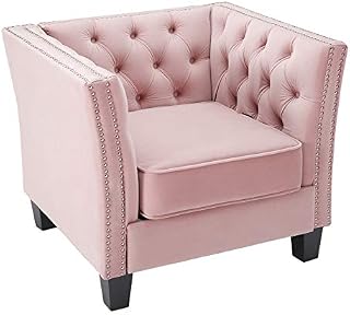Artechworks Comfy Velvet Single Sofa Accent Living Room Chair, Button Tufted Upholstery