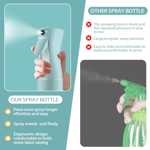 QKNOSM 2 Stück Sprühflaschen Haar, 300ml Wassersprühflasche 0.3mm Ultrafeine Sprühflasche Extrafeiner Zerstäuber Sprühflasche für Haarpflege Gesichtsreinigung Haustierreinigung