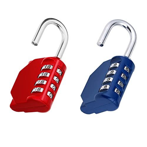 Image of ZHEGE Combination Lock, （Two Locks） 4 Digit Outdoor Combination Padlock for Gym, School, Gates, Doors, Hasps and Storage