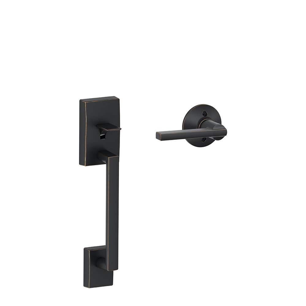 SCHLAGE FE285 CEN 716 LAT Century Handle Set Lower Half with Latitude Lever, Aged Bronze, Standard Interior Trim