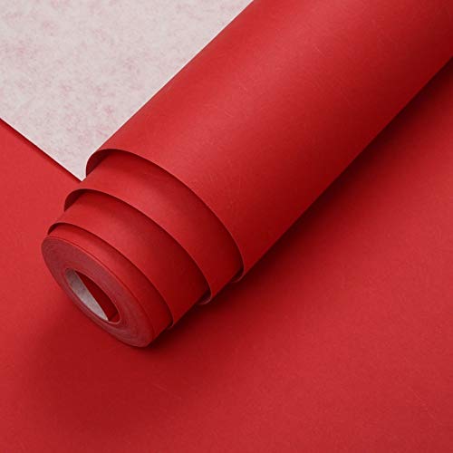 Papier peint en soie à longues fibres rouge vif pour mur de salon et chambre d'hôtel