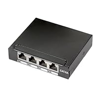 BIGtec 4 Port Patchpanel CAT6a mini Patchfeld Netzwerk LSA Verteiler RJ45 Patchkabel Netzwerkkabel Verlegekabel Panel Metallgehäuse Wandmontage Tischmontage Hutschienen-Montage