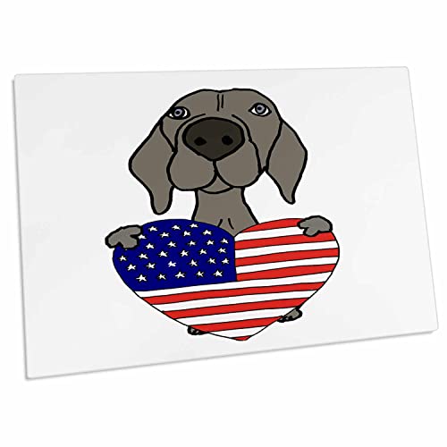 Tapete para escritorio con perro Weimaraner y bandera