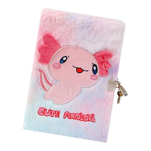 Plush Diary Notebook with Portable Lockable Travel Journal for Students Girls Women Daily Note Taking Sketching Plush Diary Book