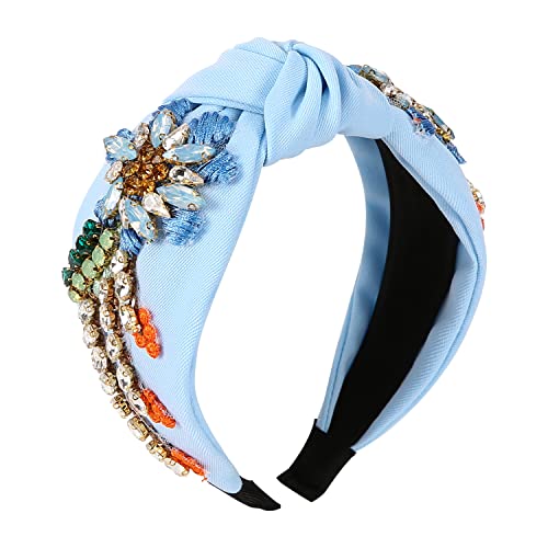 Qianxuan Rhinestone Crystal Headband For Women Handmade Jewelry Girls Hair Accessories Diamond Fashion Headbands Girl Handmade Beaded Glitter Flower Hairbands #TOP3