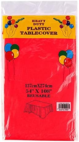 ETMURY Plastic Tablecloth 12 Pack Disposable Rectangle Table Covers 54 in. x 108 in. for 6 to 8 Foot Tables Indoor or Outdoor Parties Birthdays Weddings Christmas