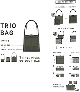 Iroha Publishing HYEY TRIO BAG Trio Bag HTB-06 Gray/Yellow