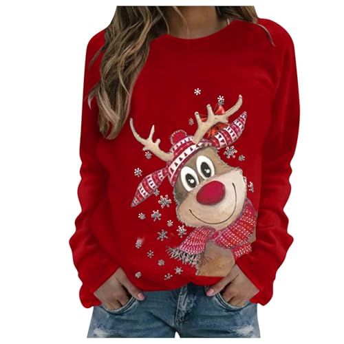 Hässliche Weihnachtspullover Damen Lustige Weihnachten Sweatshirt mit...