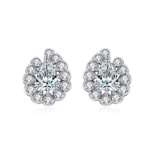 Clous d'oreilles goutte argent anti-ternissement pour oreilles sensibles avec zirconium