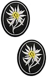 Zeedby 2pc German Mountain Division Elite Edelweiss Embroidery Patch Armband Badge Military Decorative Sewing Applique Embellishment Tactical Patches