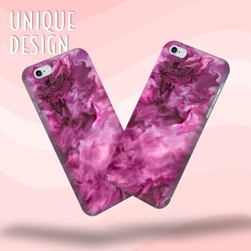 Coque iPhone 6 rose marbrée fine et rigide protection anti-rayures