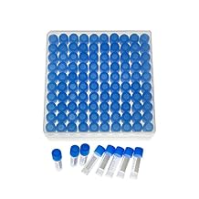 أنابيب تبريد MUHWA 100PCS مع رف، قوارير تبريد سعة 1.8 مل مع حلقة مانعة للتسرب من السيليكون، أنابيب عينة PP مع غطاء لولبي باللون الأزرق